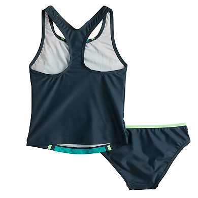 Girls 7-16 Speedo Sport Splice Tankini Top & Bottoms Swimsuit Set
