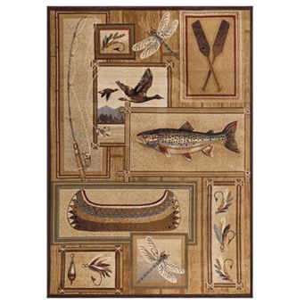 KHL Rugs Trout Fishing Area Rug