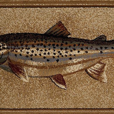 KHL Rugs Trout Fishing Area Rug
