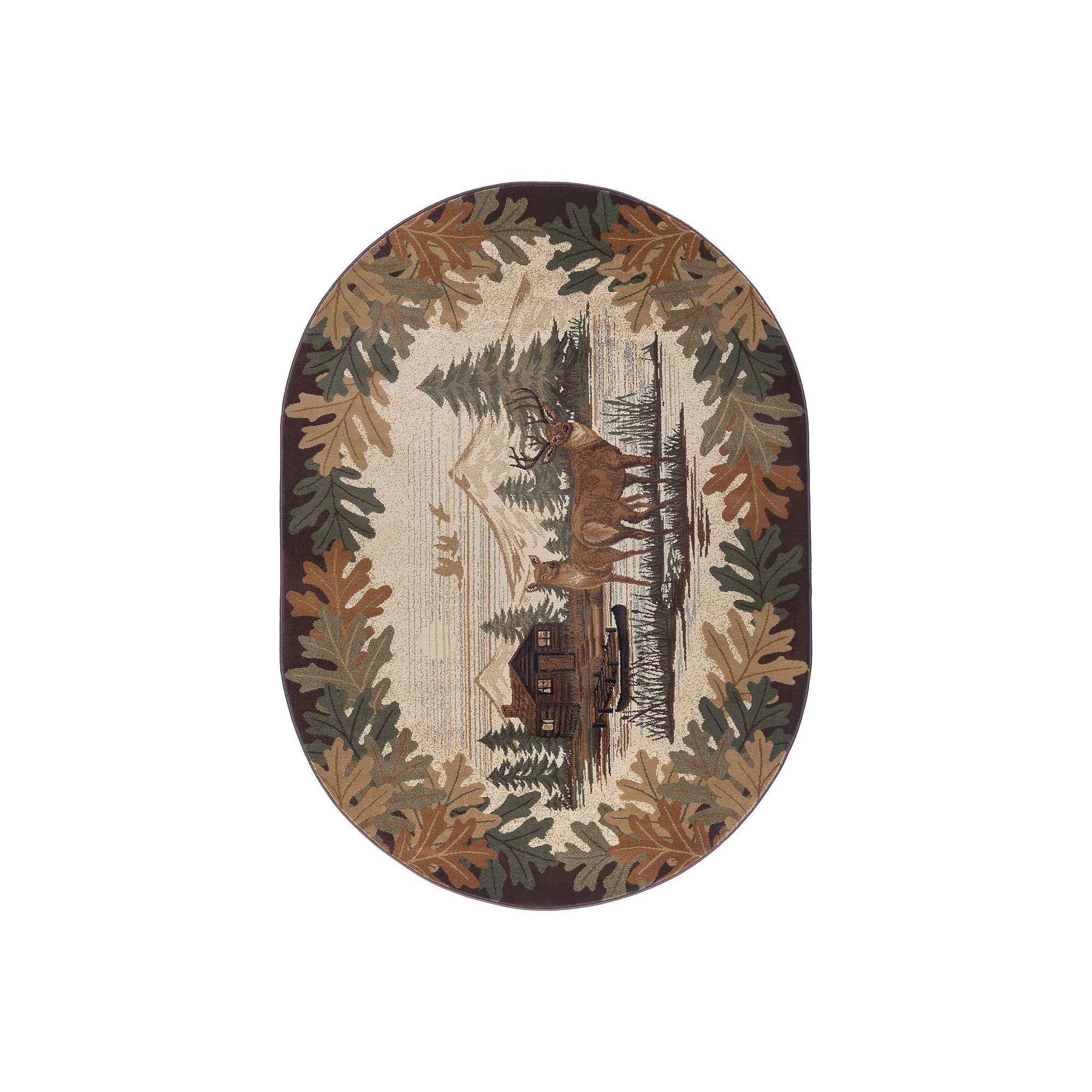 KHL Rugs Oak Deer Lodge Area Rug, Brown