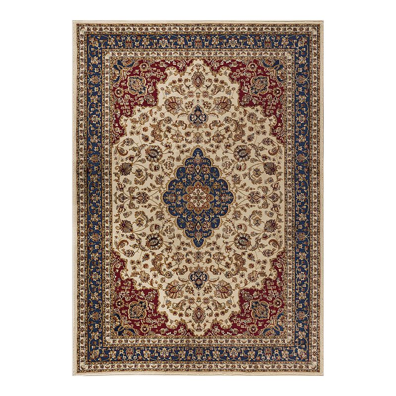 KHL Rugs Kirsten Traditional Area Rug, White, 5X7 Ft