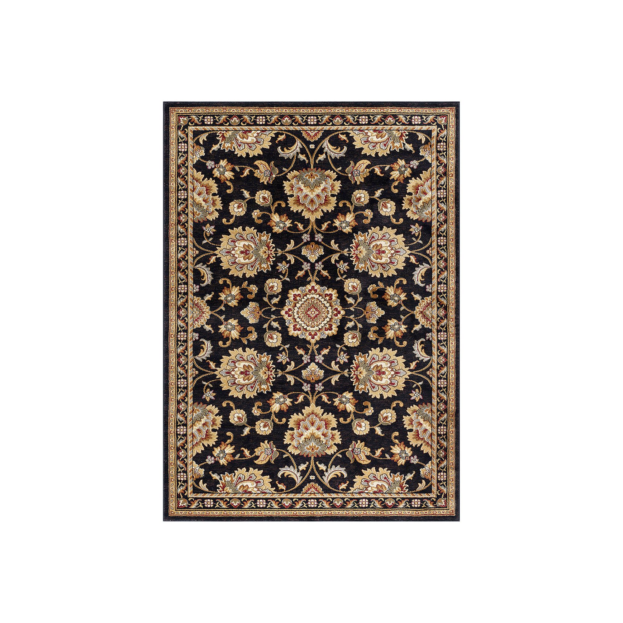 KHL Rugs Charlotte Framed Area Rug, Black