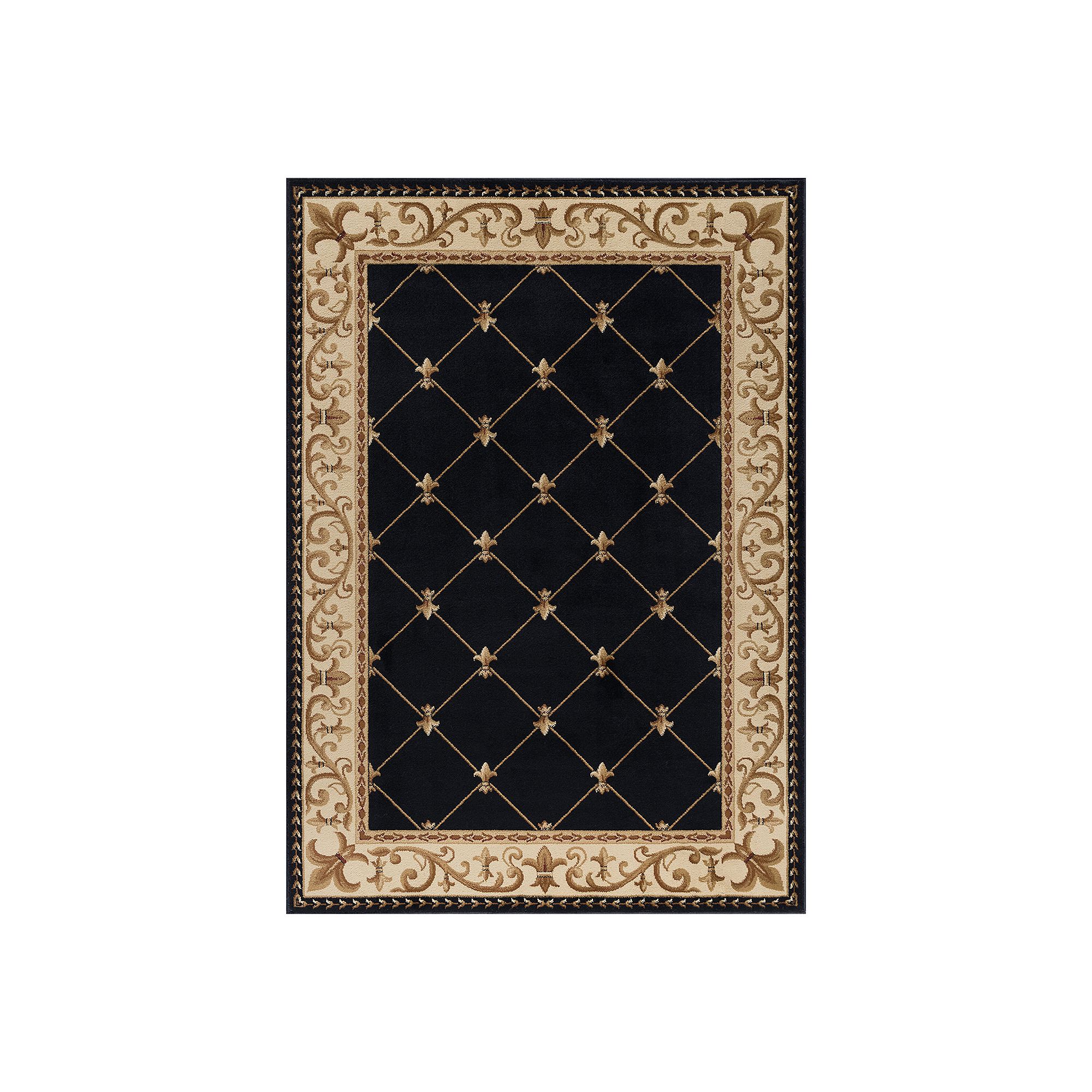 KHL Rugs Orleans Border Area Rug, Black