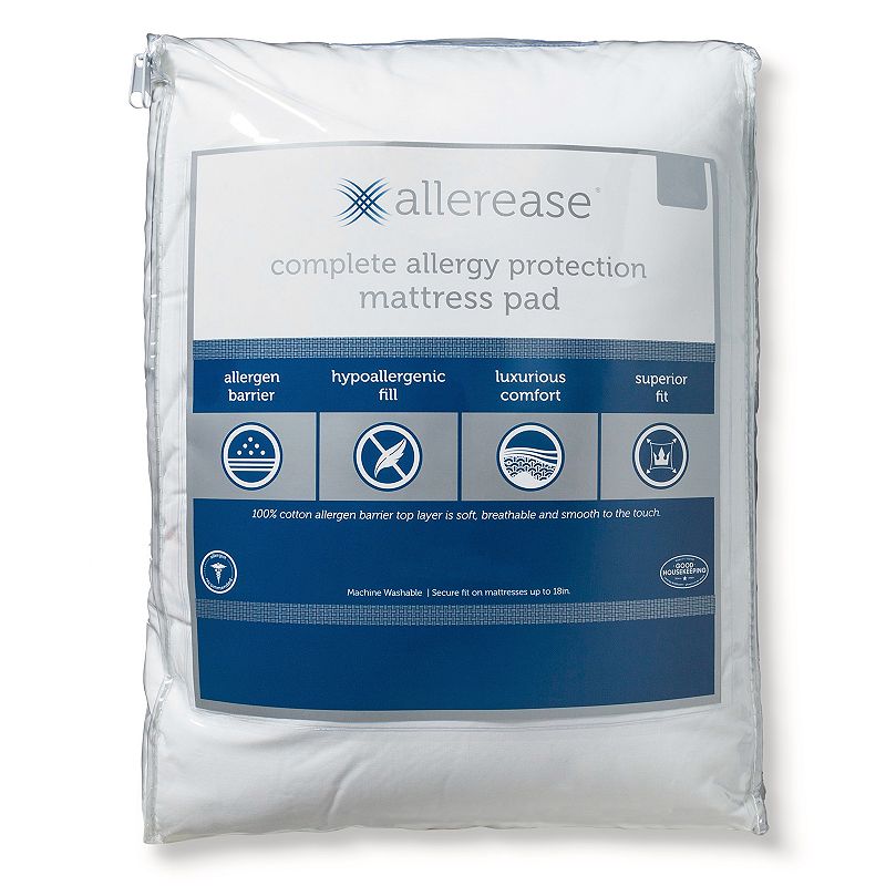 AllerEase Allergy Protection Mattress Pad, White, Full