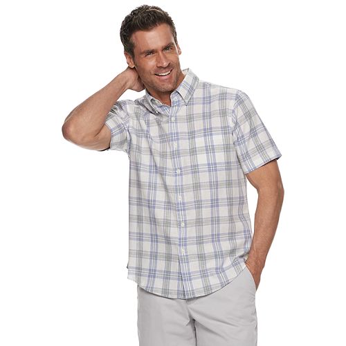 Men's Croft & Barrow® Slim-Fit Linen-Blend Easy-Care Button-Down Shirt