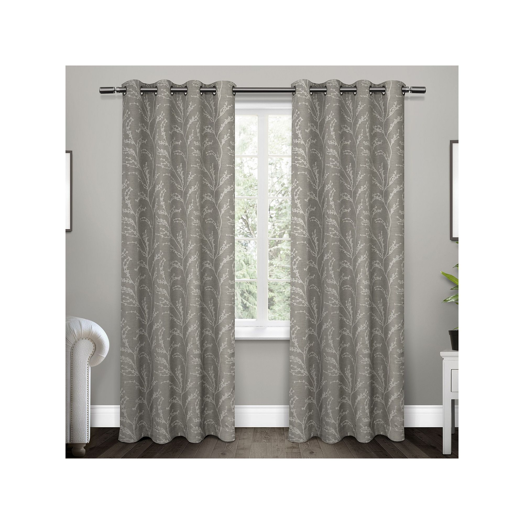 Exclusive Home 2-pack Kilberry Woven Blackout Window Curtains, Ash Gray