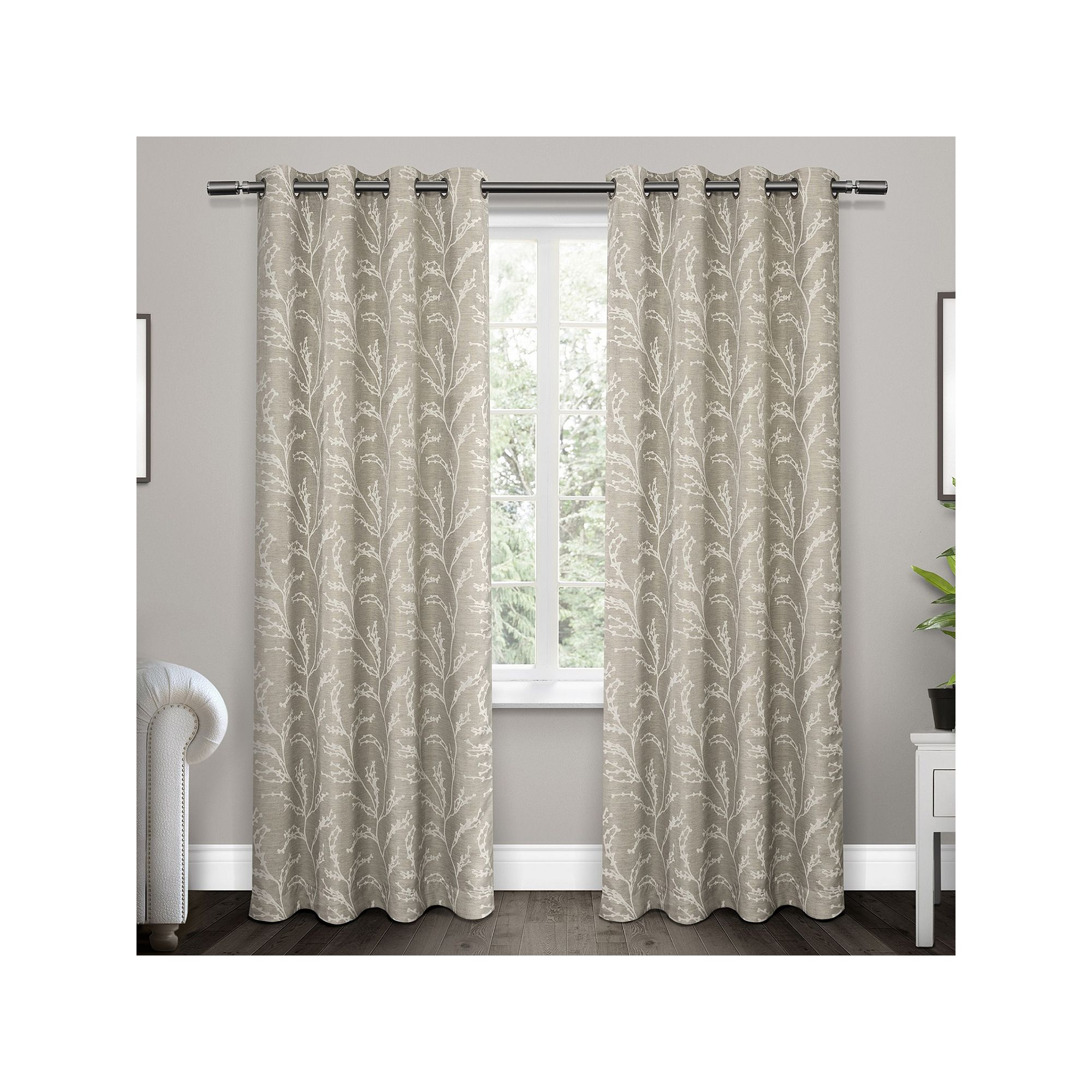 Exclusive Home 2-pack Kilberry Woven Blackout Window Curtains, Dove Gray