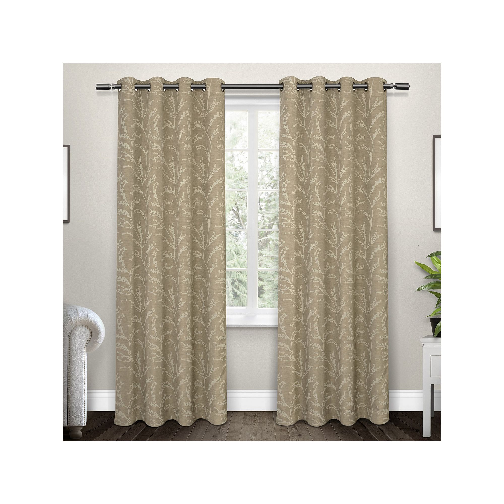 Exclusive Home 2-pack Kilberry Woven Blackout Window Curtains, Natural