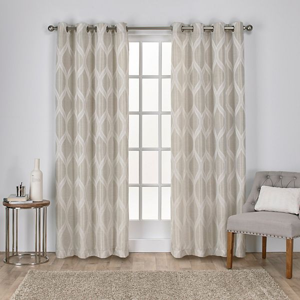 Exclusive Home 2-pack Montrose Ogee Geometric Textured Linen Window ...