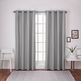 Exclusive Home 2-pack London Textured Woven Blackout Window Curtains