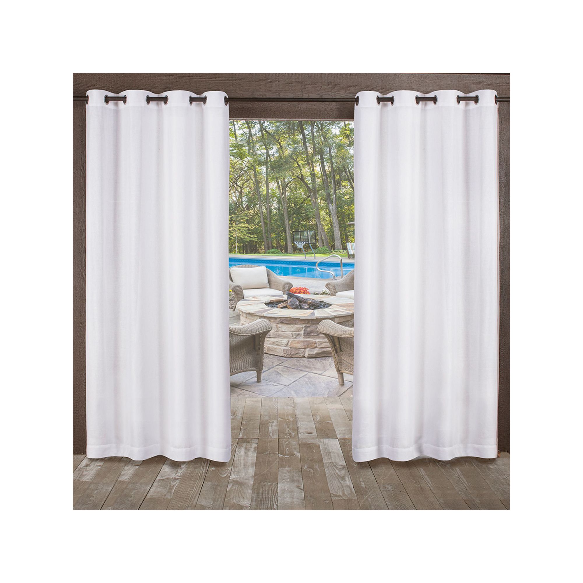 Exclusive Home 2-pack Miami Indoor/Outdoor Textured Window Curtains, Winter