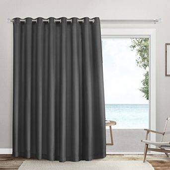 Exclusive Home 1-Panel Double Wide Sateen Patio Woven Blackout Window Curtain