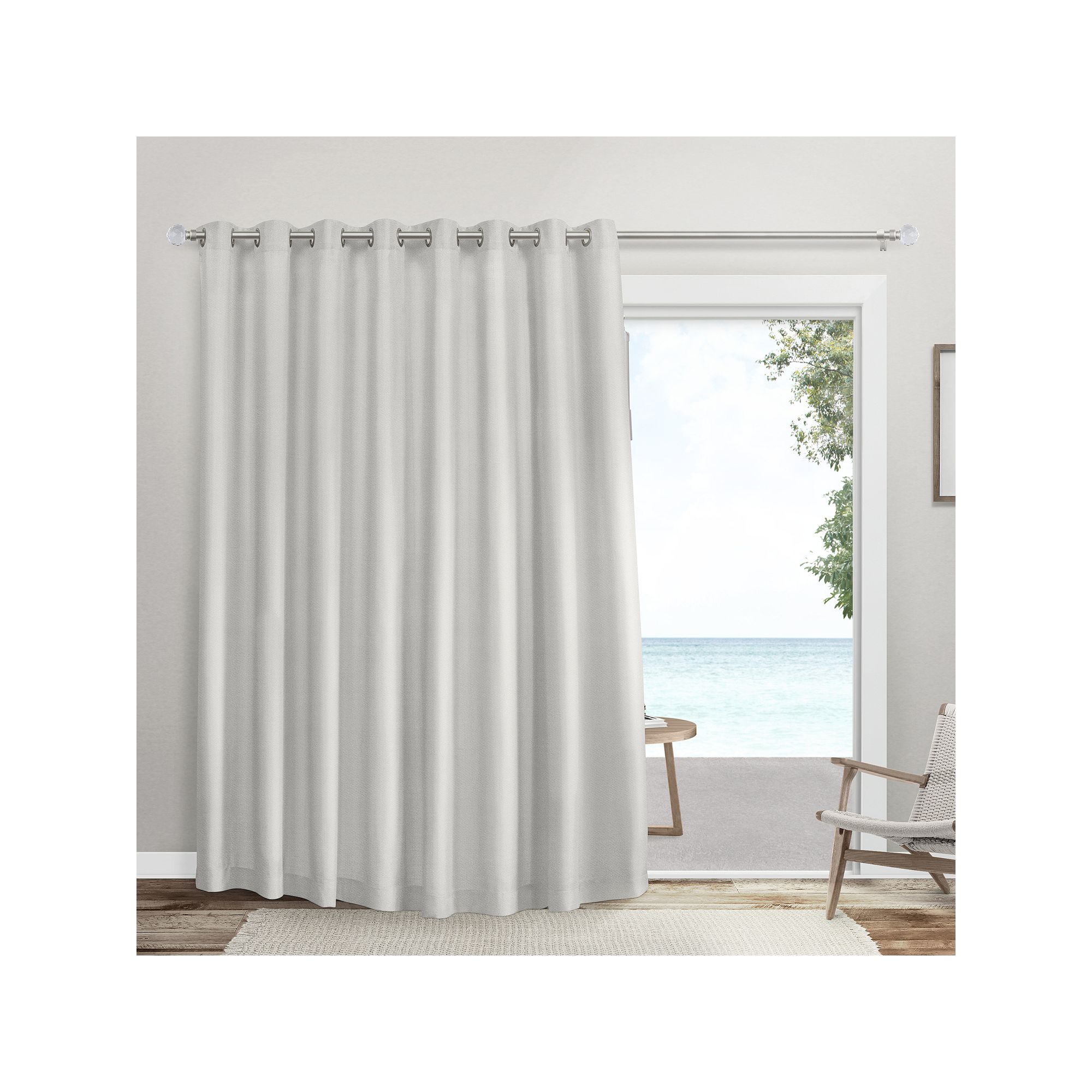 Exclusive Home 1-Panel Double Wide Sateen Patio Woven Blackout Window Curta