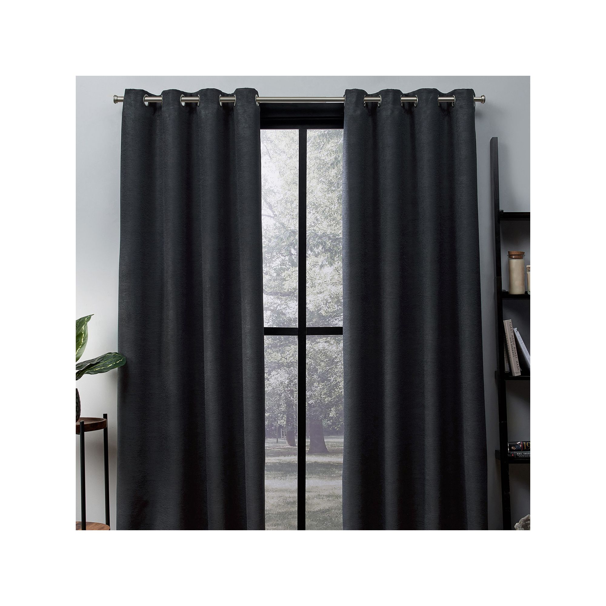 Town and Country 2-pack Oxford Textured Sateen Woven Blackout Window Curtai