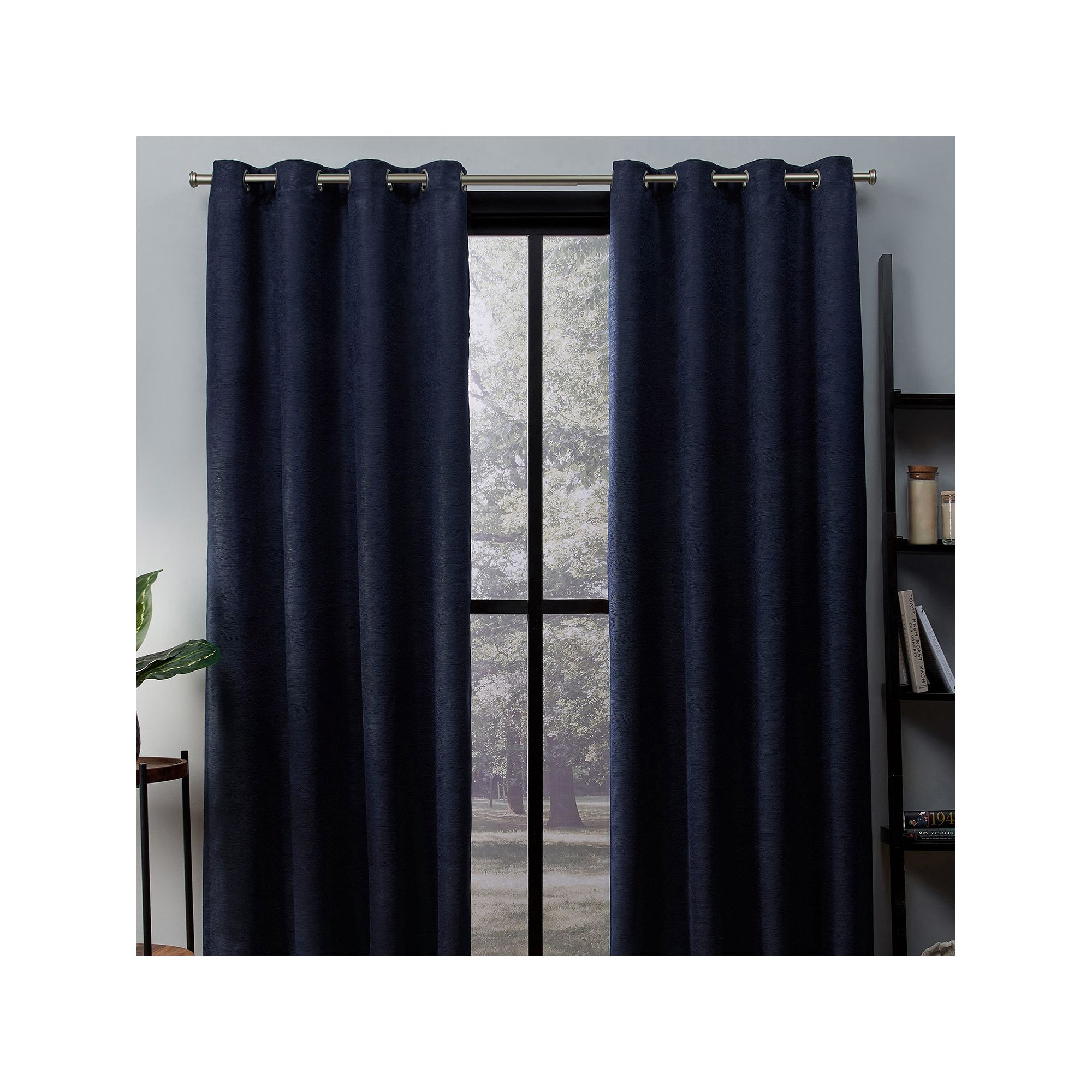Town and Country 2-pack Oxford Textured Sateen Woven Blackout Window Curtai