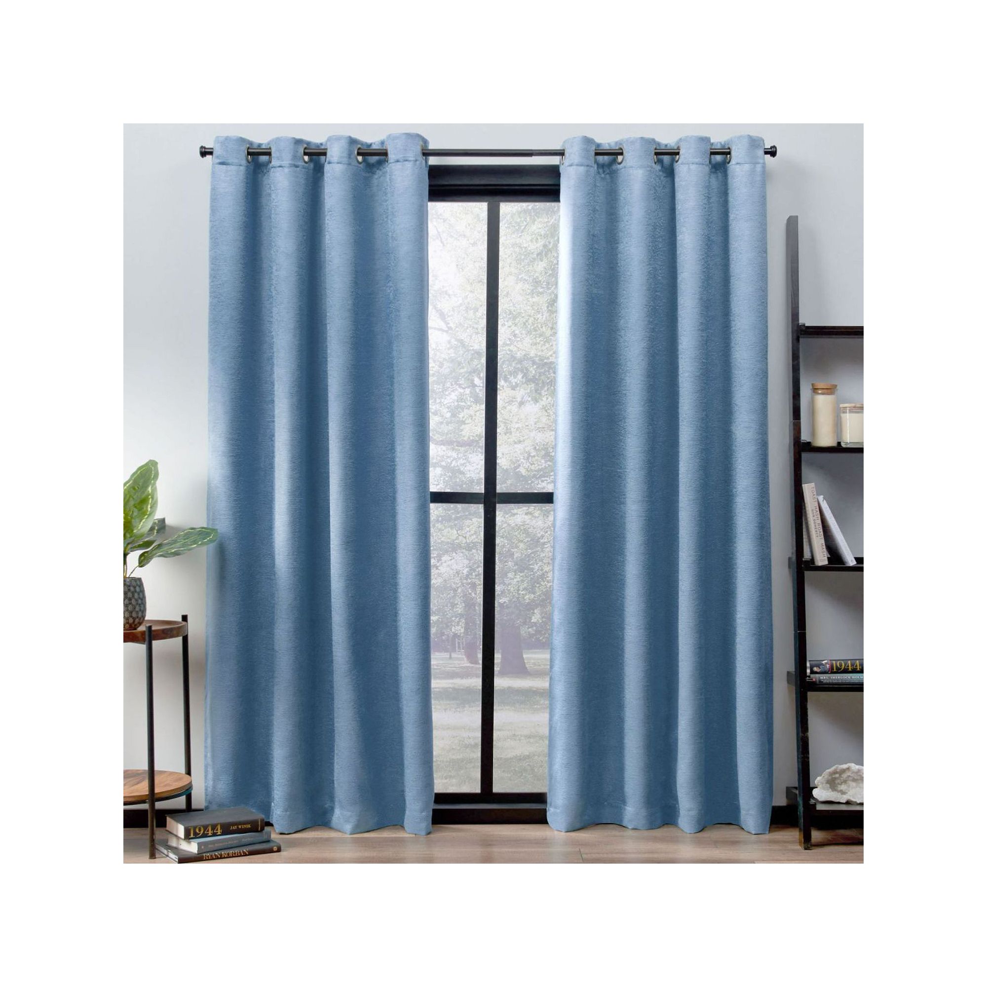 Town and Country 2-pack Oxford Textured Sateen Woven Blackout Window Curtai