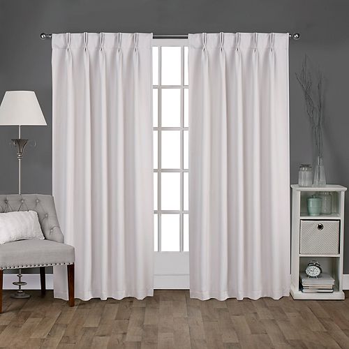 Exclusive Home 2 Pack Sateen Twill Woven Blackout Pinch Pleat