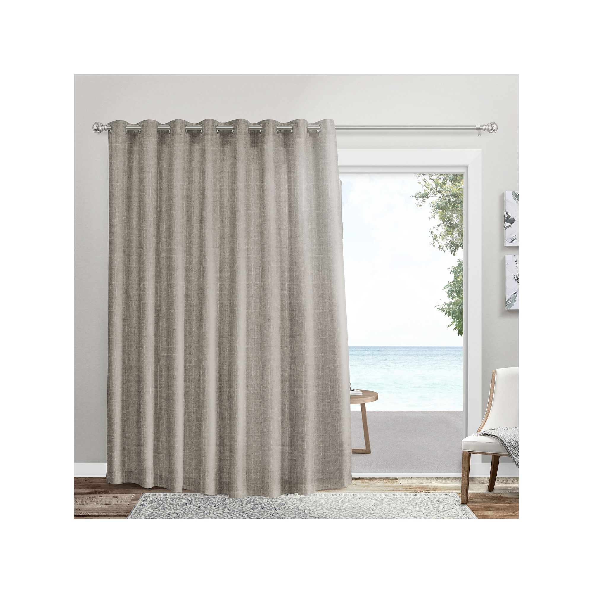 Exclusive Home Loha Patio Grommet Top Window Curtain, Beige