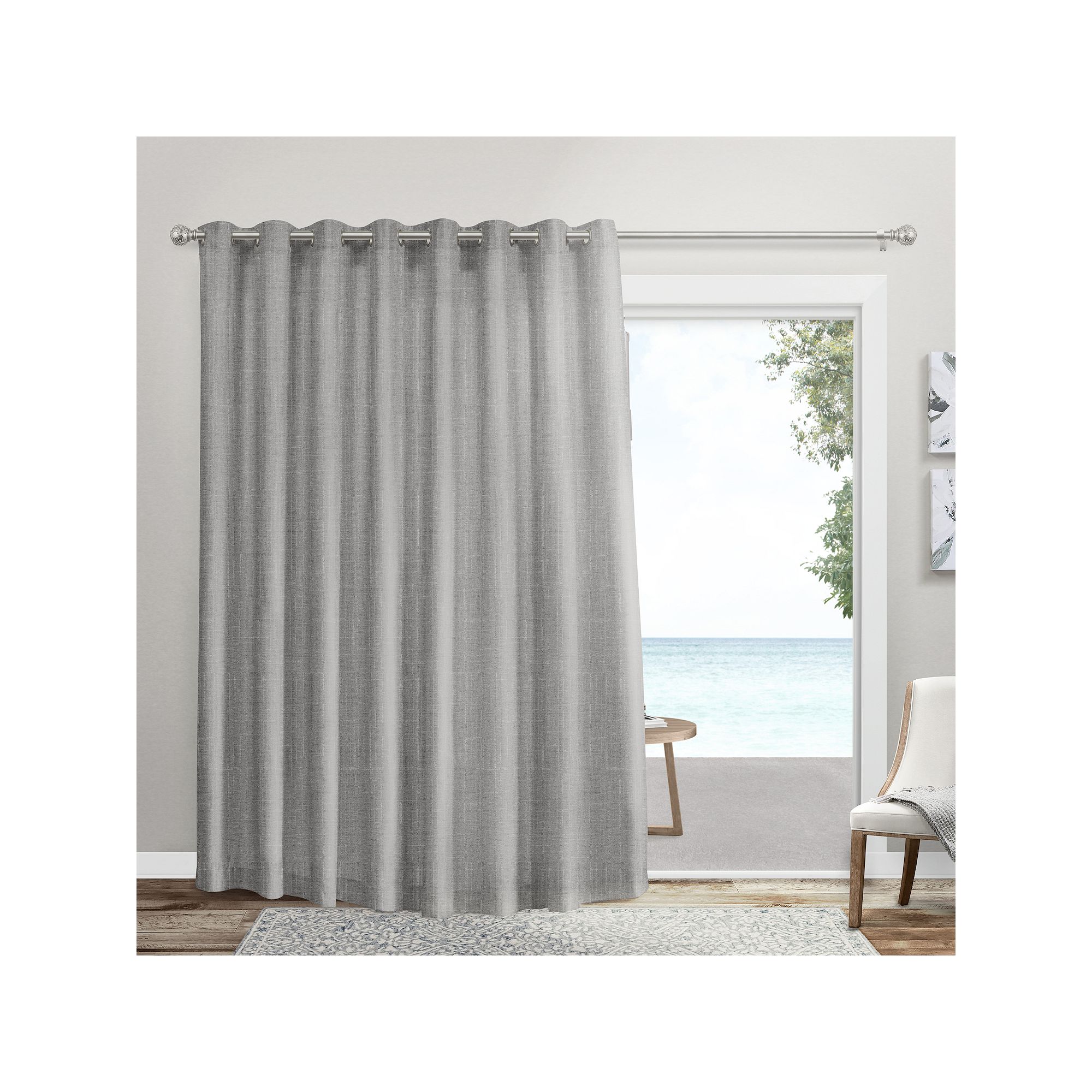 Exclusive Home Loha Patio Grommet Top Window Curtain, Dove Gray