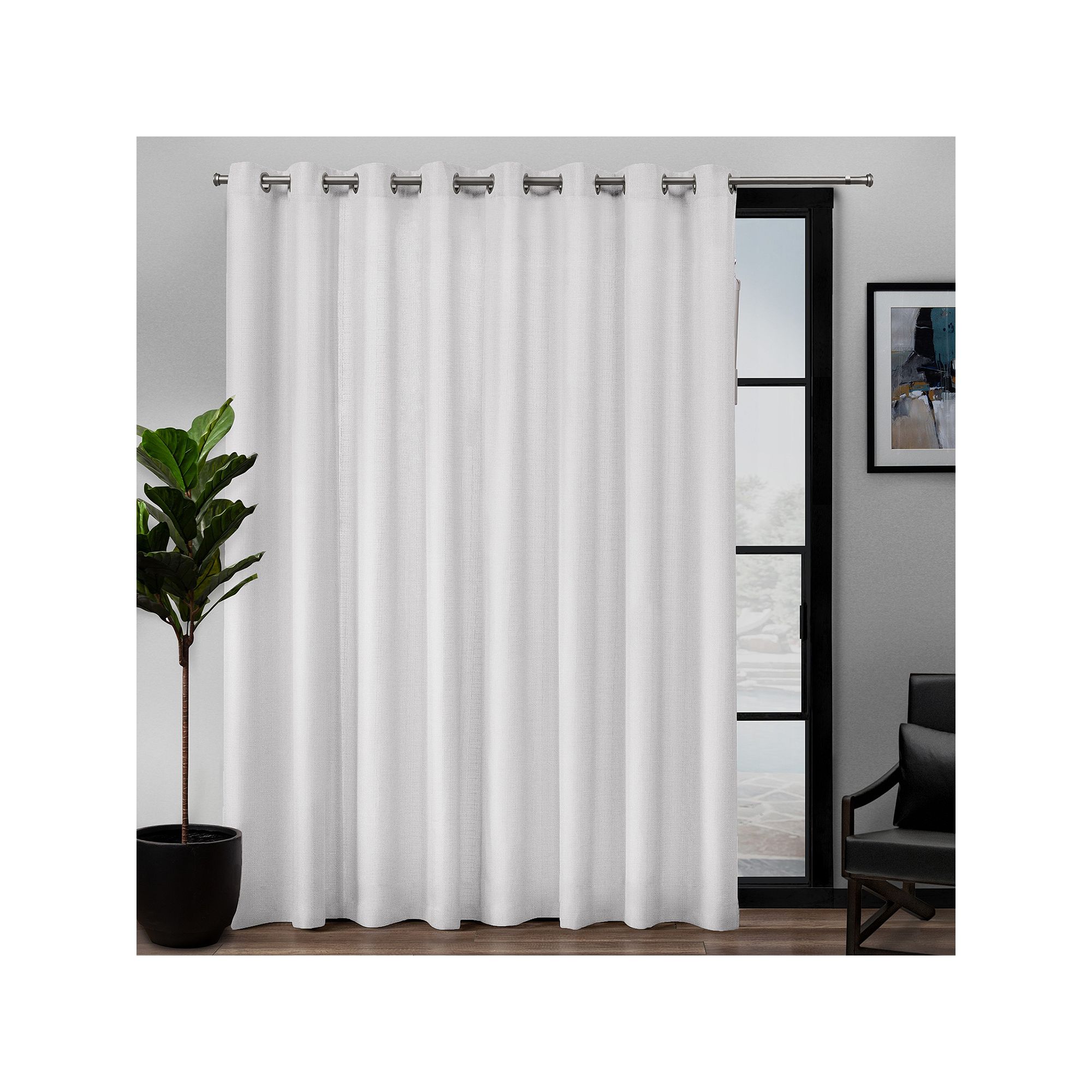 Exclusive Home Loha Patio Grommet Top Window Curtain, Winter White