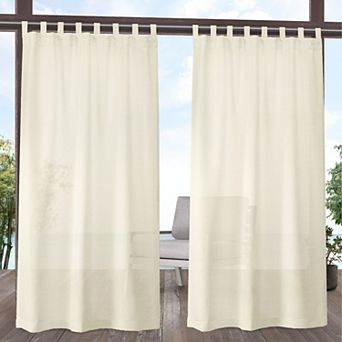 Exclusive Home 2-pack Miami Indoor/Outdoor Textured Tab Top Window Curtains