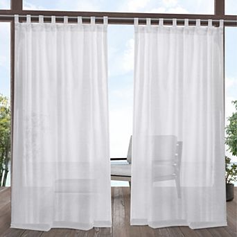 Exclusive Home 2-pack Miami Indoor/Outdoor Textured Tab Top Window Curtains