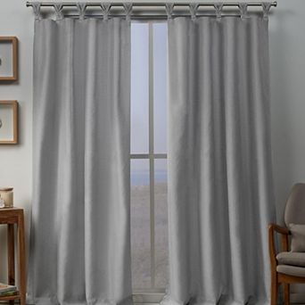 Exclusive Home Exclusive Home Curtains Loha Linen Braided Tab Top Curtain Panel Pair, 54x108, Natural