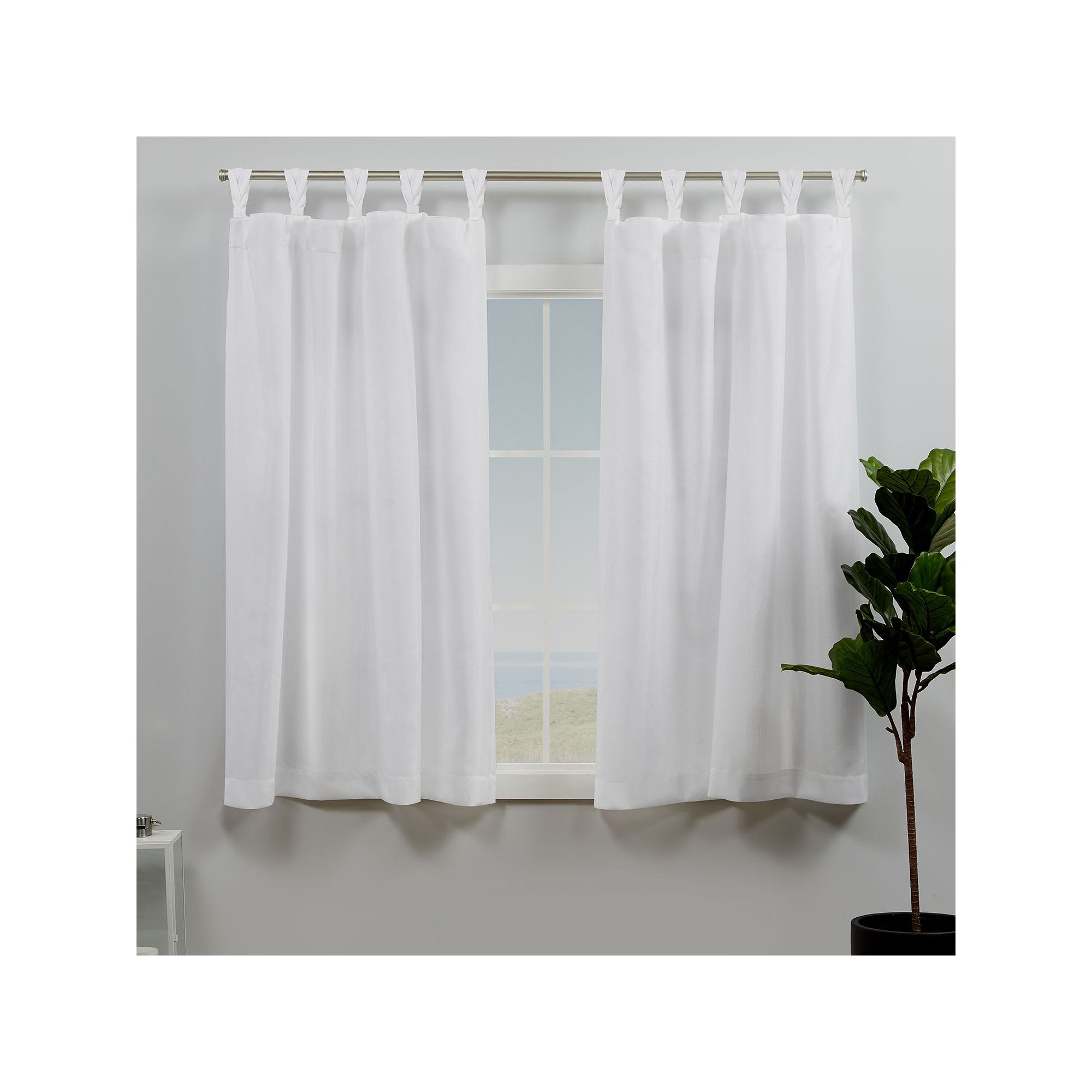 Exclusive Home 2-pack Loha Linen Braided Window Curtains, Winter