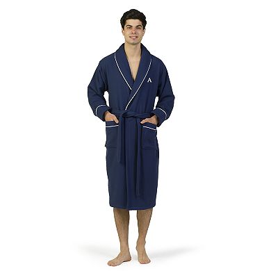 Linum Home Textiles Turkish Cotton Personalized Waffle Terry Bathrobe & Satin Piped Trim