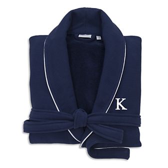 Linum Home Textiles Turkish Cotton Personalized Waffle Terry Bathrobe & Satin Piped Trim