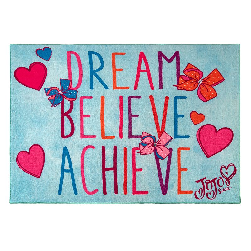 Nickelodeon JoJo Siwa Dream Believe Achieve Rug, Multicolor, 4.5X6.5 Ft