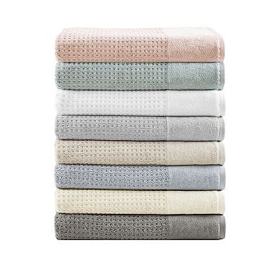 Madison Park Spa Waffle Cotton 6-piece Jacquard Bath Towel Set