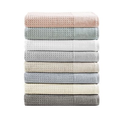 Madison Park Spa Waffle Cotton 6 piece Jacquard Antimicrobial Bath Towel Set