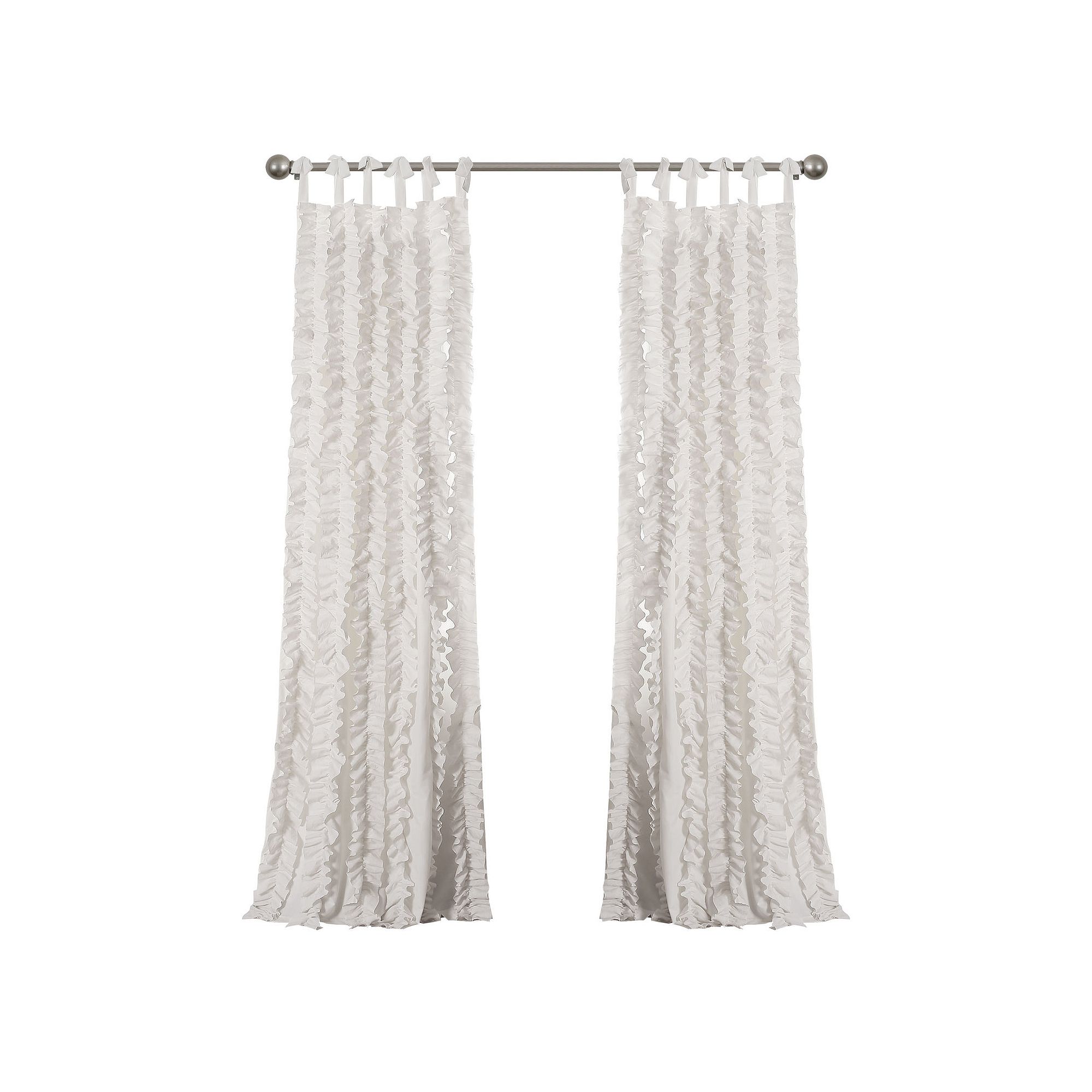 Lush Decor 2-pack Sophia Ruffle Window Curtains, White