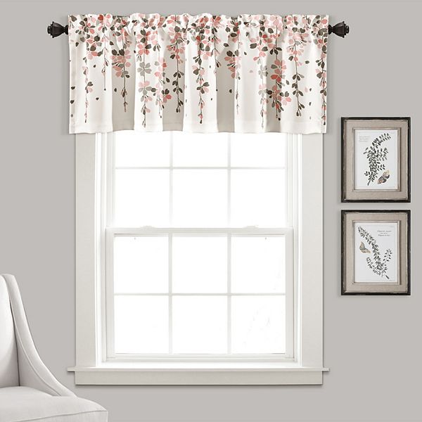 18&#34;x52&#34; Weeping Flower Valance Blush/Gray - Lush D&#233;cor
