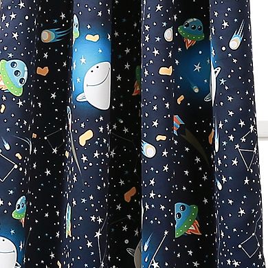 Lush Decor 2-pack Universe Room Darkening Window Curtain Set