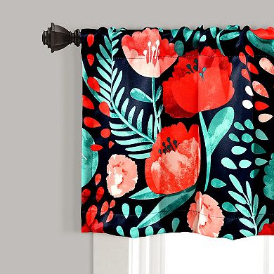 Lush Decor Poppy Garden Room Darkening Valance