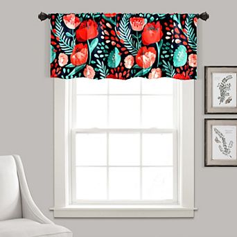 Lush Decor Poppy Garden Room Darkening Valance