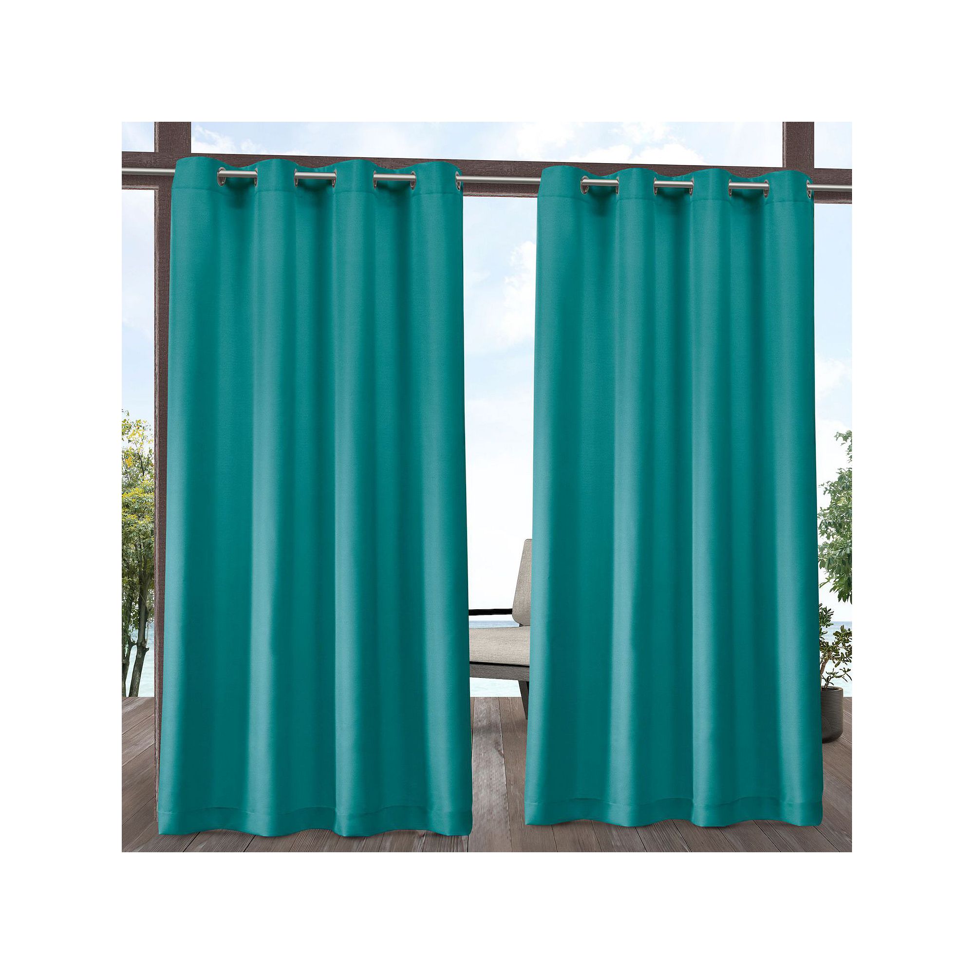 Town and Country 2-pack Indoor/Outdoor Solid Cabana Window Curtains, Dark B