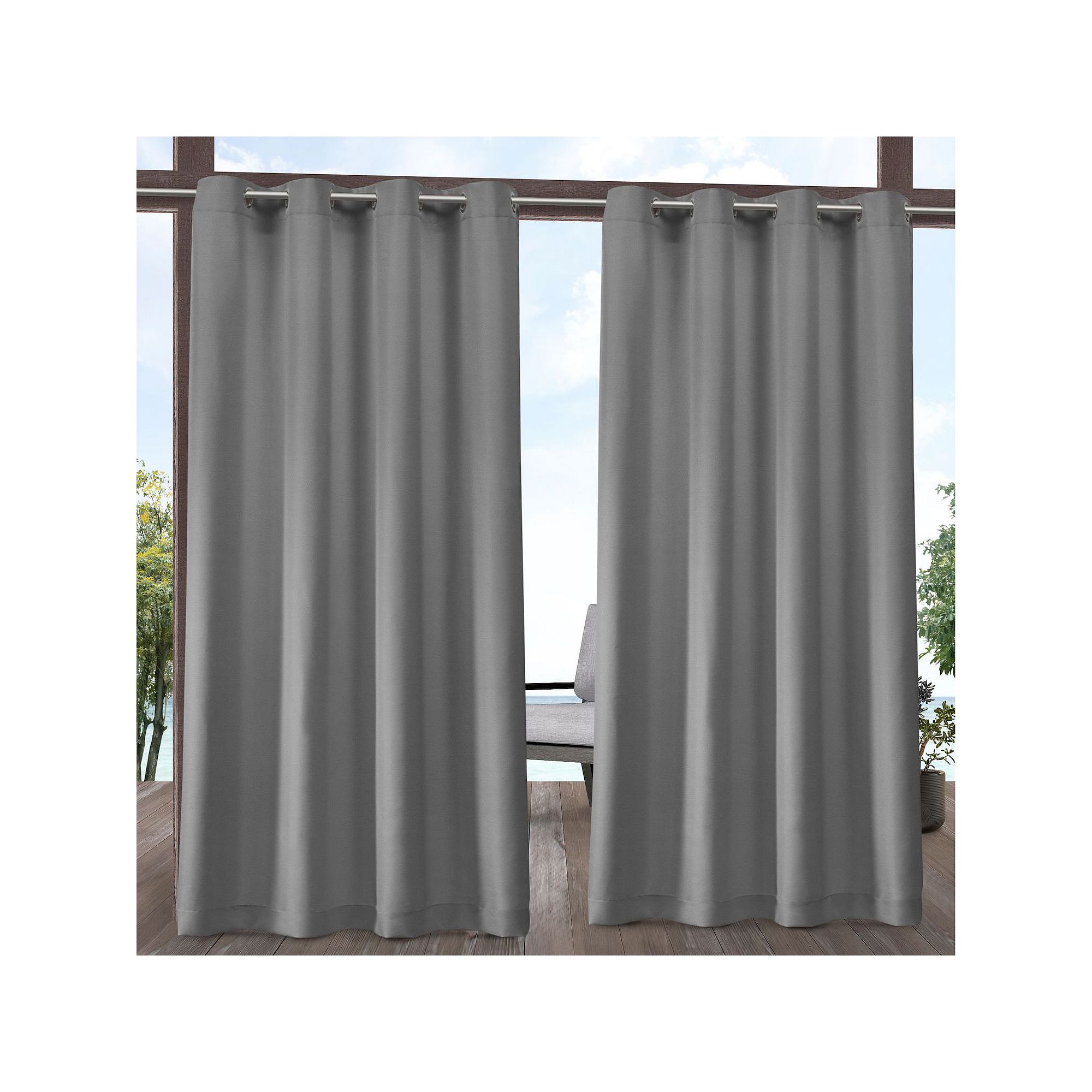Town and Country 2-pack Indoor/Outdoor Solid Cabana Window Curtains, Medium