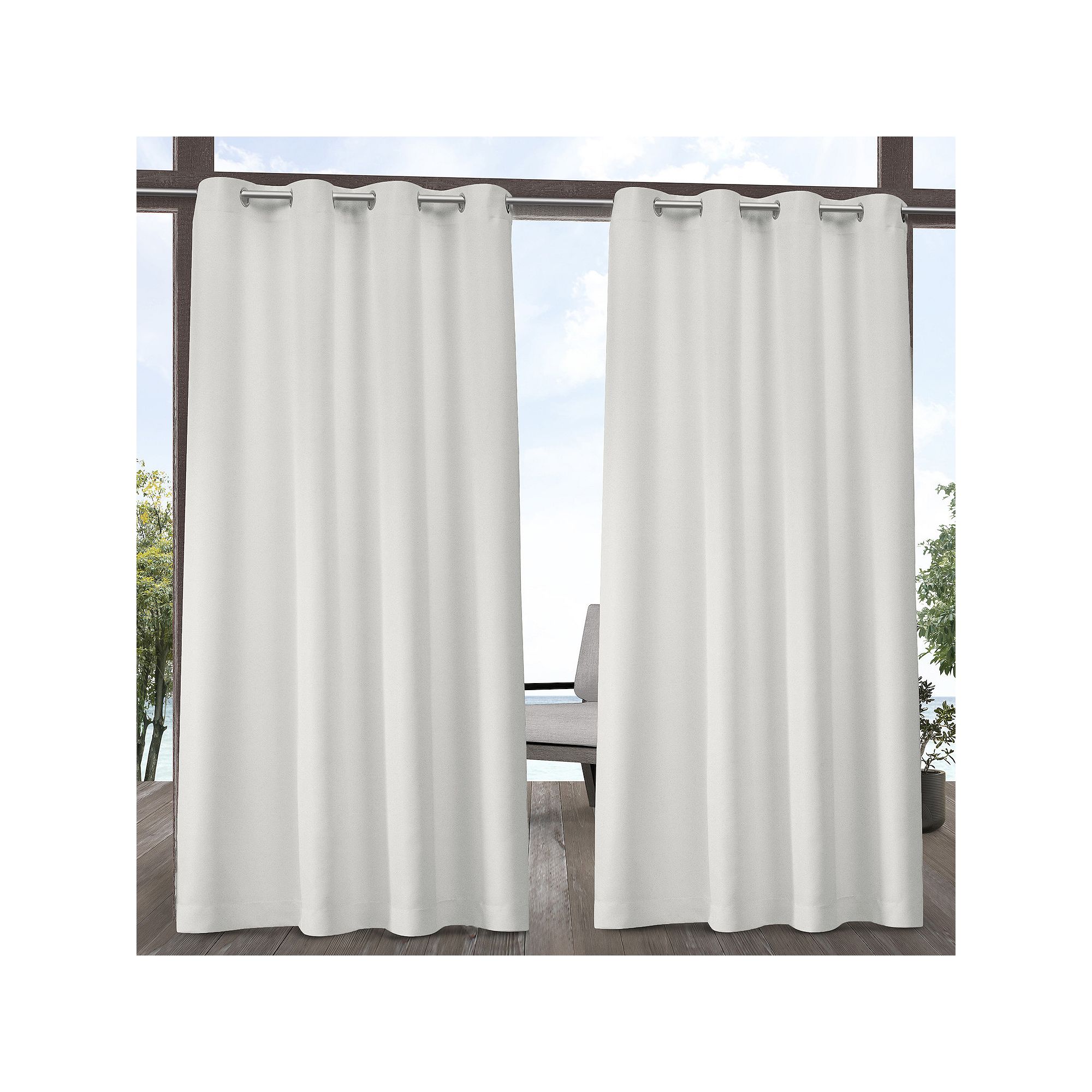 Town and Country 2-pack Indoor/Outdoor Solid Cabana Window Curtains, White