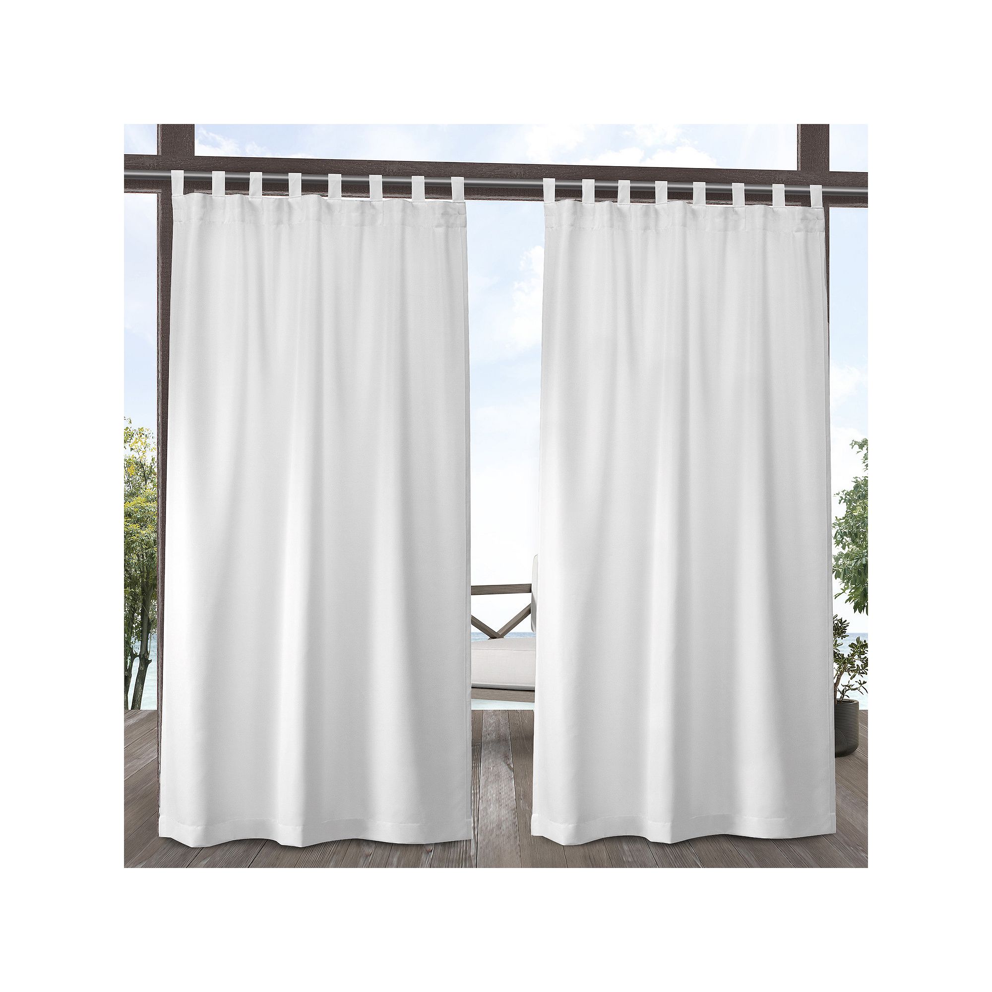 Town and Country 2-pack Indoor/Outdoor Solid Cabana Window Curtains, Winter