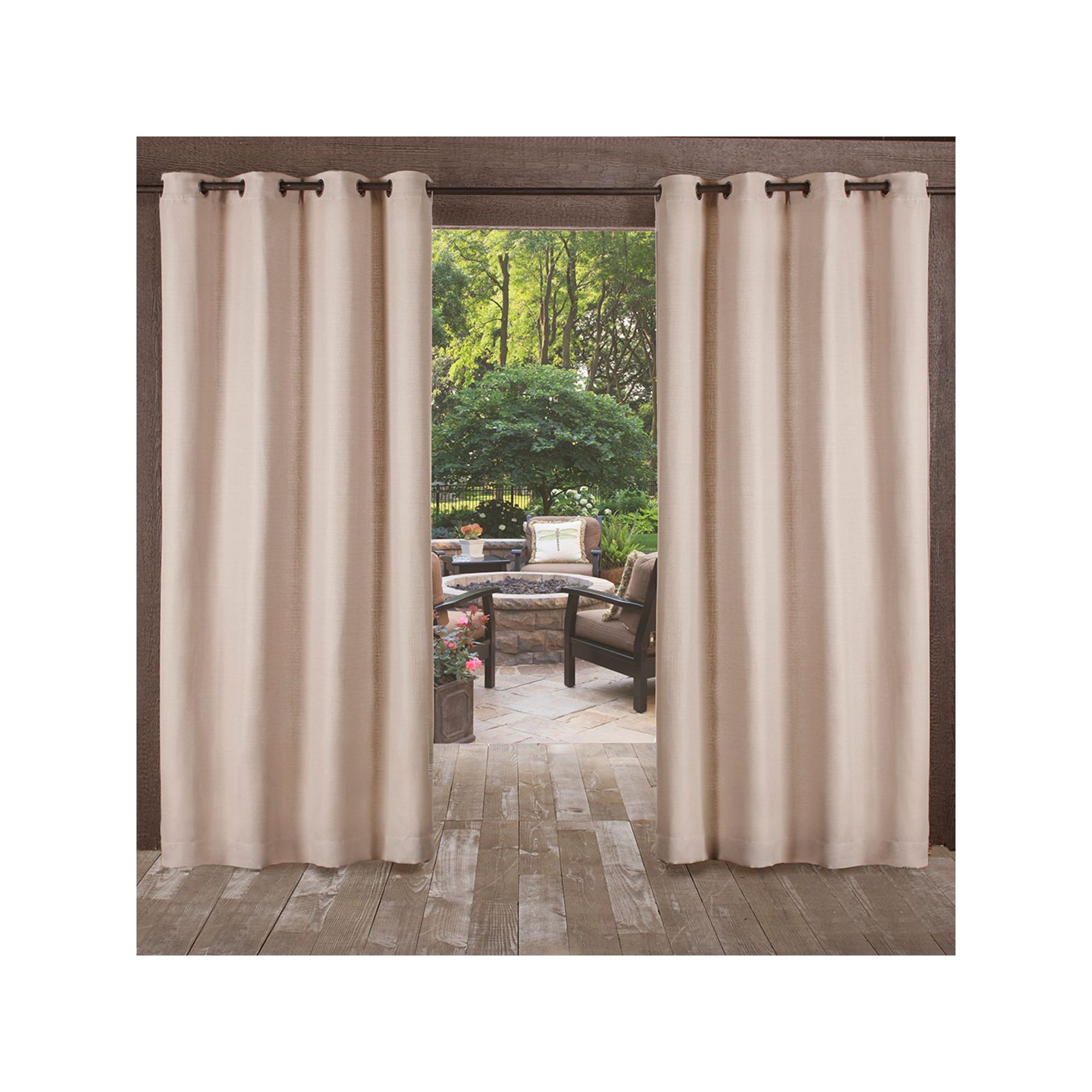 Exclusive Home 2-pack Delano Indoor/Outdoor Window Curtain, Brown