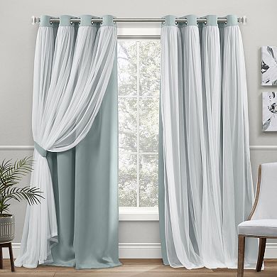 Town and Country 2-pack Catarina Layered Solid Blackout and Sheer Window Curtains
