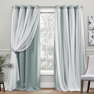 Town and Country 2-pack Catarina Layered Solid Blackout and Sheer Window Curtains