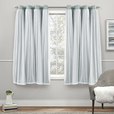 Exclusive Home 2-pack Catarina Layered Solid Blackout and Sheer Window Curtains