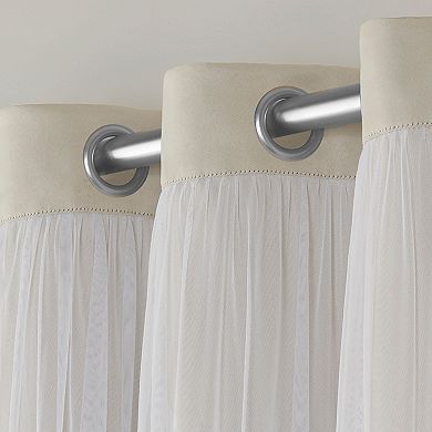 Town and Country 2-pack Catarina Layered Solid Blackout and Sheer Window Curtains