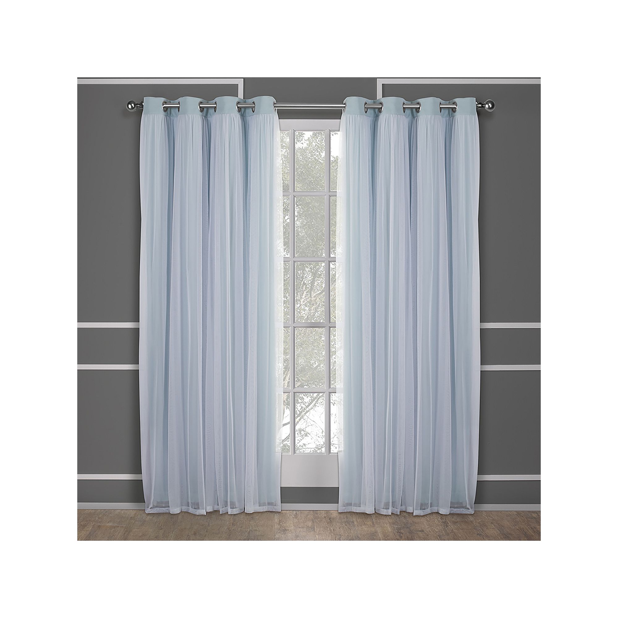 Town and Country 2-pack Catarina Layered Solid Blackout and Sheer Window Cu