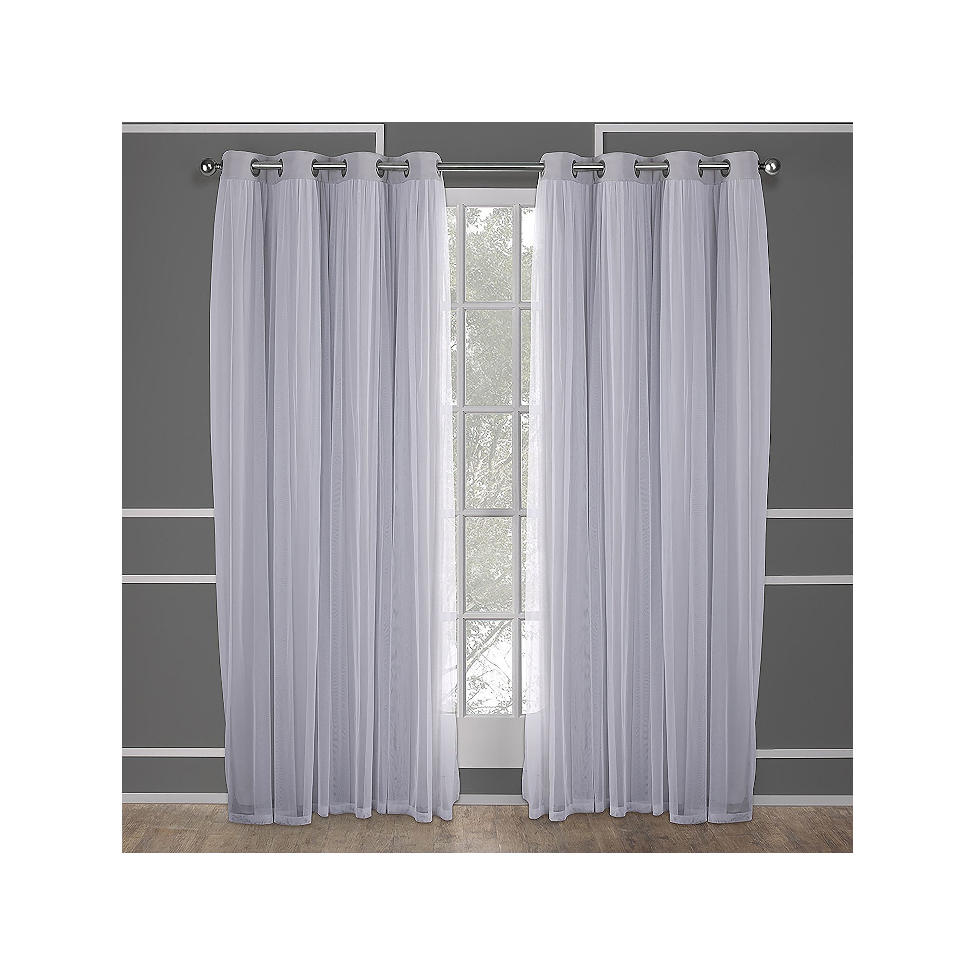 Town and Country 2-pack Catarina Layered Solid Blackout and Sheer Window Cu