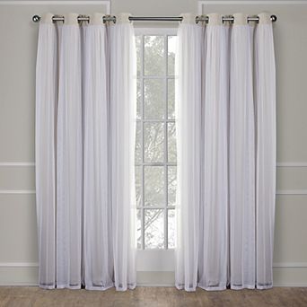 Town and Country 2-pack Catarina Layered Solid Blackout and Sheer Window Curtains